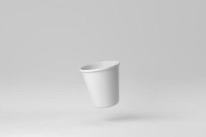 xícara de café de plástico sobre fundo branco. modelo de design, simulado. renderização 3D. foto