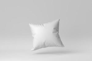 travesseiro macio em branco sobre fundo branco. conceito mínimo. renderização 3D. foto