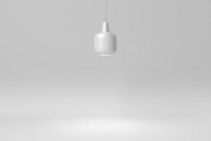 lâmpada de teto em fundo branco. conceito mínimo. renderização 3D. foto