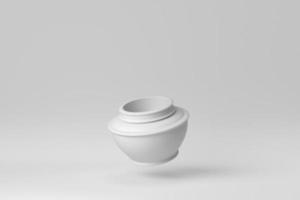 vaso de cerâmica em fundo branco. conceito mínimo. renderização 3D. foto