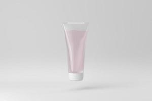 exibição de gel de creme de produto cosmético em um fundo branco para apresentação de produtos de cuidados com a pele. renderização 3D. foto