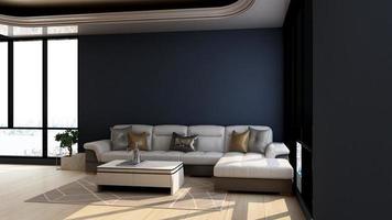 espaço de relaxamento exclusivo no café moderno - ideias de café em maquete de renderização 3d foto
