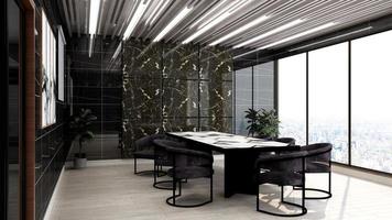 3d rendem maquete de sala de reuniões moderna - design de interiores de escritório