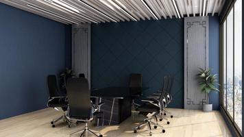 3d renderiza maquete de sala de reunião moderna - conceito de design de interiores foto