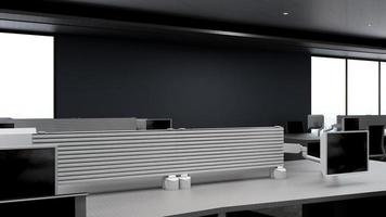 design de interiores de escritório moderno no local de trabalho em 3d render foto