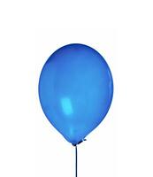 balão azul com barbante isolado foto