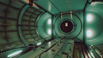 interior futurista de nave espacial escura foto