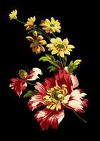 flores e plantas desingn têxtil floral botânico impressão digital foto