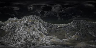 vr 360 enormes nuvens escuras sobre as terras altas da Escócia foto