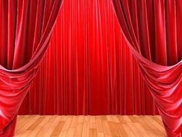 cortina de veludo vermelho abrindo a cena foto