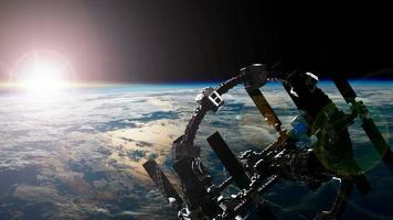 estação espacial orbitando a Terra. elementos desta imagem fornecidos pela nasa foto