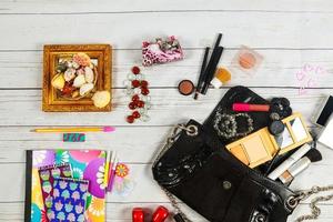 bolsa de caderno de maquiagem de unhas espelho mulher senhora coisas foto