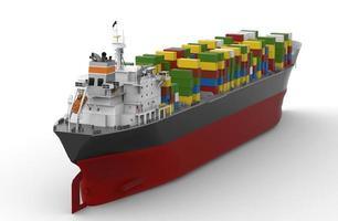 ilustração de comércio internacional de modelo de barco 3d foto