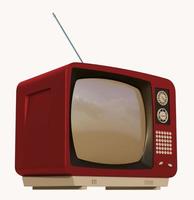 televisão antiga vista analógica vintage isolado fundo branco antena ilustração imagem 3d foto