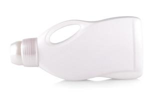 a garrafa de plástico branca com uma alça em branco foto