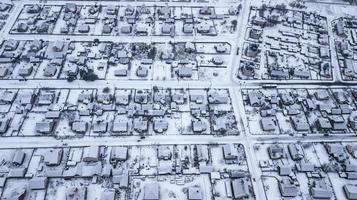 panorama da cidade de inverno. fotografia aérea com quadcopter foto