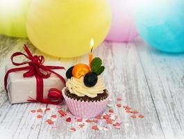 cupcake com vela foto