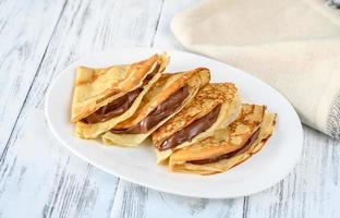 crepes com creme de chocolate foto