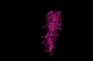 abstrato luz roxa fumaça fluxo de vapor realista sobreposição de poeira feixe efeito de fogo textura de luz em preto escuro. foto