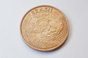 25 centavos brasileiros mostra manuel deodoro da fonseca, primeiro presidente da república brasileira foto