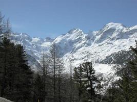 vista das montanhas piz bernina alpes na suíça foto