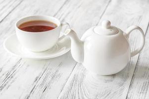 xícara de chá preto foto