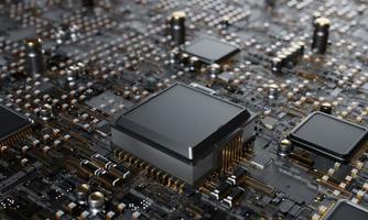 renderização 3d, processadores de computador central cpu conceito tecnologia fundo microprocessador chipset unidade de processador central cibernética e conceito futurista, hardware, ai, eletrônica, com espaço de cópia foto