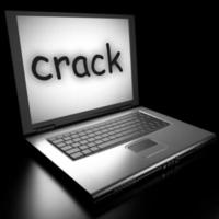 palavra de crack no laptop foto