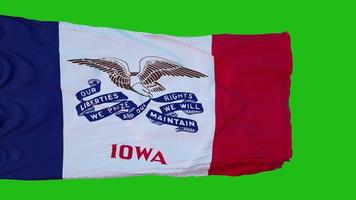 bandeira de iowa na tela verde. perfeito para o seu próprio fundo usando tela verde. renderização em 3D foto