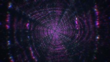 túnel de tecnologia. voando no túnel tecnológico digital. renderização em 3D foto