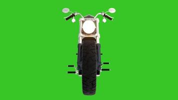 moto clássica em uma tela verde. vista frontal. renderização em 3D foto