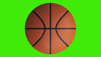 bola de basquete em uma tela verde - fundo chromakey, renderização em 3d foto