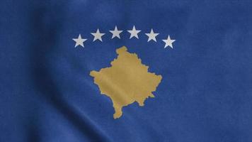 acenando o fundo realista da bandeira do Kosovo. ilustração 3D foto