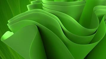 3d renderização de papel de parede ondas verdes foto