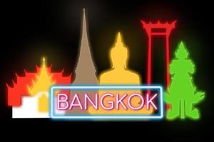 marco de néon de símbolo de bangkok. foto