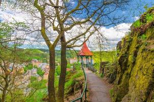 gazebo de madeira mayer s gloriette no mirante de jeleni skok do salto de veado foto