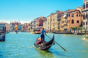 paisagem urbana de veneza com via navegável do grande canal foto