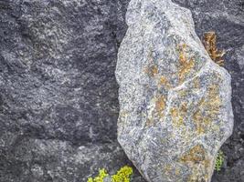 textura de pedra de pedra com musgo laranja e cores de líquen noruega. foto
