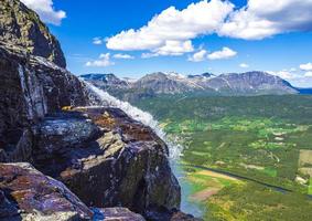 Hydalen panorama view from top of hydnefossen waterfall norway hemsedal. foto