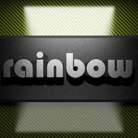 palavra arco-íris de ferro em carbono foto