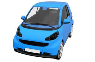 textura de renderização de ilustração 3d de carro isolado azul foto