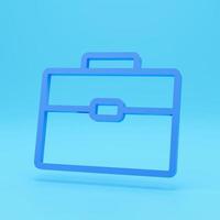 3D render do ícone do portfólio isolado na cor de fundo em estilo simples. símbolo do caso. ilustração 3d de pasta foto