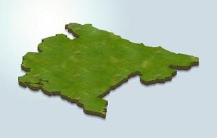 ilustração de mapa 3D de montenegro