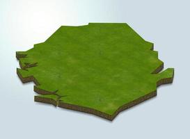 ilustração de mapa 3D de serra leoa foto