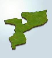 ilustração do mapa 3D de Moçambique foto