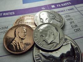 moedas de dólar americano foto