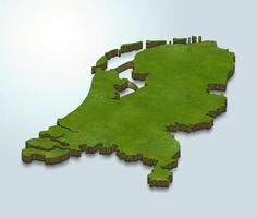 ilustração de mapa 3D da Holanda foto