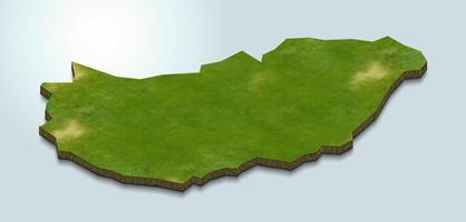 ilustração do mapa 3D da Hungria foto