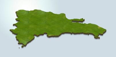 ilustração do mapa 3D da república dominicana foto