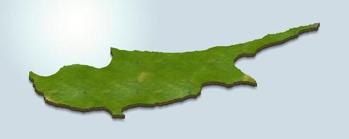 ilustração de mapa 3D de Chipre foto